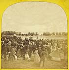 Entertainers on Beach [Stereoview 1857]